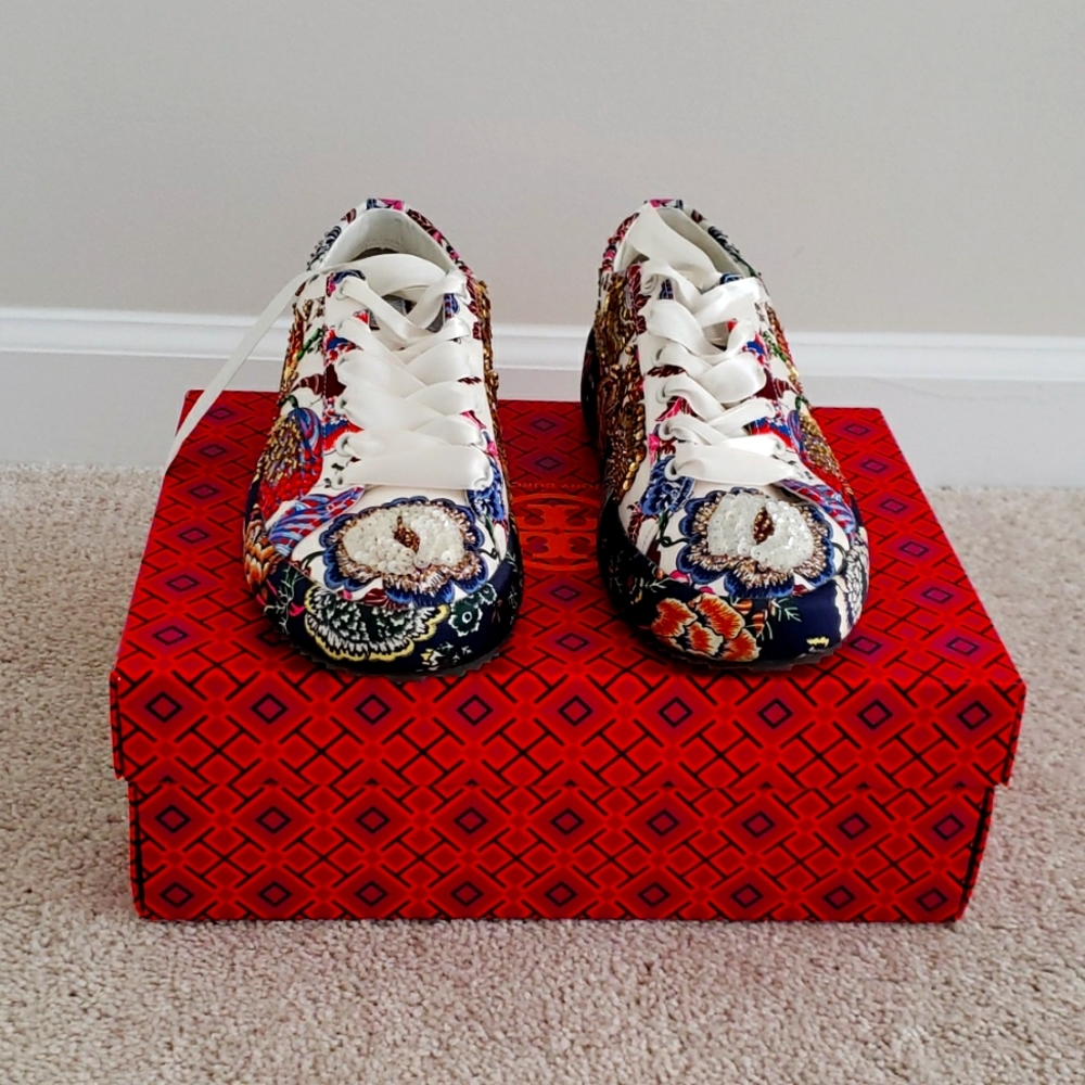 Tory Burch Multi Color Kacey Embellished Sneaker Size 5.5 US